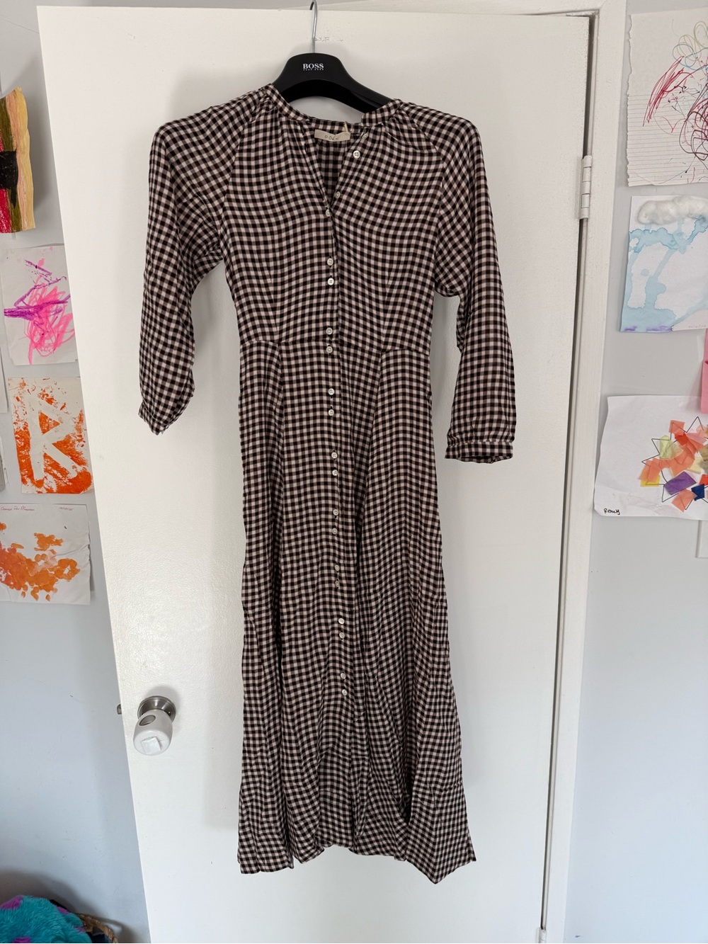 Doen Madelaine Dress in Delphine Plaid